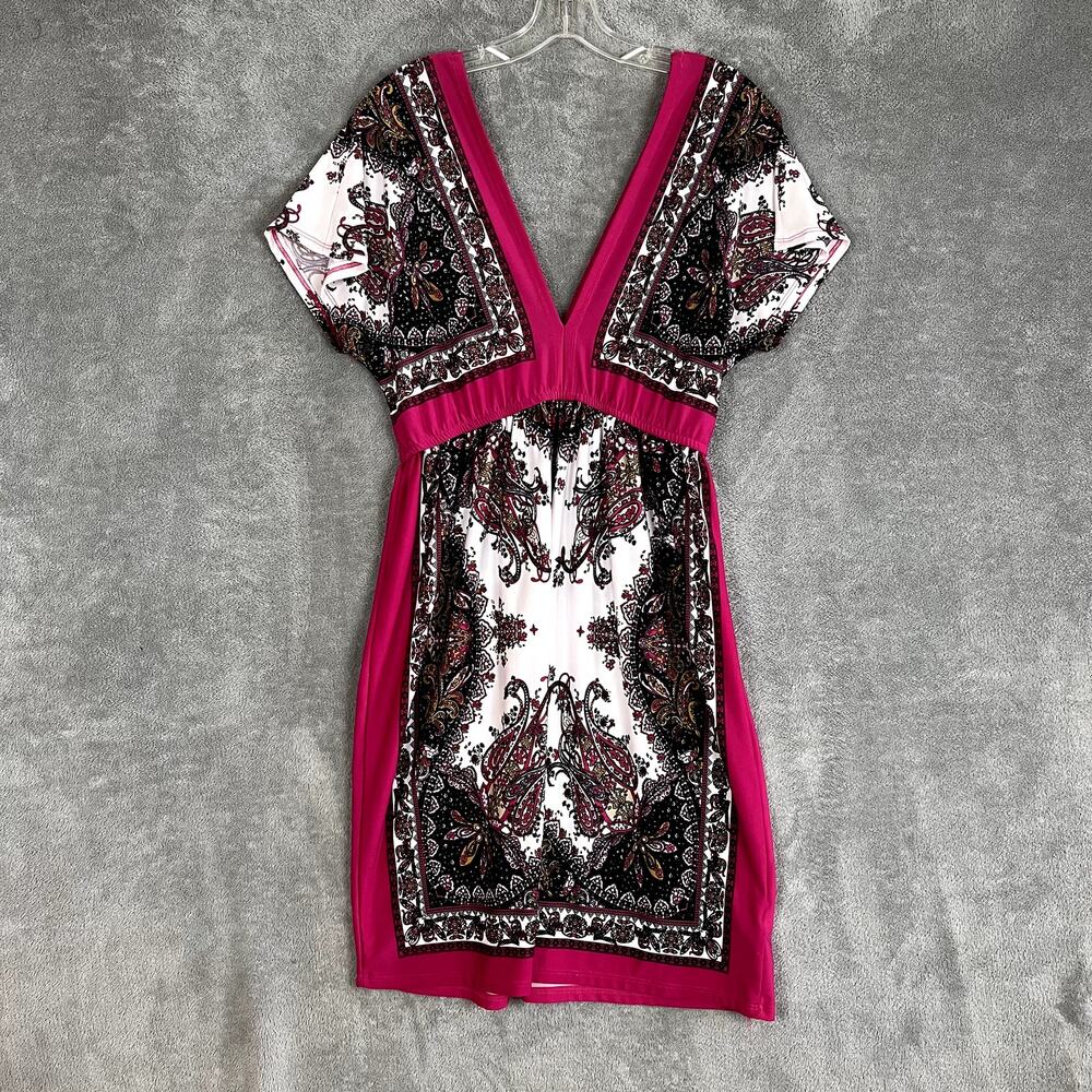 Maurices Pink and White Paisley Mini Dress